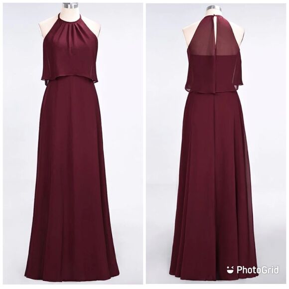 NWT Cinderella A-Line Chiffon Sleeveless Bridesmaid Dress Floor-Length Formal - Picture 1 of 12